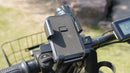 Close Up View Of The Green Transporter Cheeta Golf All-Terrain Mobility Scooter Phone Mount Holder
