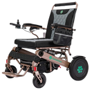 Front Left View Of The Bangeran Mammoth EX Electric Wheelchair Shown With Brown And Teal Color