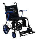 Front View Of The Journey Air Elite Carbon Fiber Electric Wheelchair Shown In Blue Trim