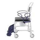 Left Side View Of The Rebotec Dallas Bariatric Shower Commode Chair With Armrests And Leg Rests In Standard Position