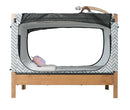 Safe Place Bedding Model 200 Side View Brown Stain Finish With ZigZag Cover And Monitor Attachment