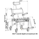 Nuprodx MC4200Tilt Bariatric Shower Commode Chair With Tilt-In-Space