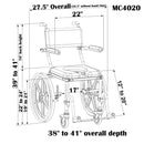 Nuprodx MC4020 Self-Propelled Shower Commode Chair