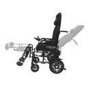 Side View Of The ComfyGo X9 Electric Wheelchair Shown In Black Colored Cushions Demonstrating Its Recline Capabilities