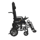 Side View Of The ComfyGo X9 Electric Wheelchair Shown In Black Colored Cushions