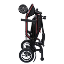 Side View Of The Feather Mobility Scooter Standing Up In The Folded Position