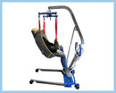 Side View Of The Med Mizer MedRiser Patient Lift Shown With Man Sitting In Sling
