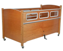 Sleep Safe 2 Medium Bed Full Size Side View Wooden Finish No Padding Manual Articulation