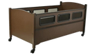 Sleep Safe Low Bed Full Size Side View Brown Finish No Padding