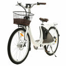 Ecotric 26inch Lark Electric City Bike With A Basket And Rear Rack
