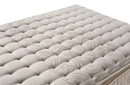 A Close-Up Of The Eurolux Harmony: The 11-Layer Luxury Mattress Crafted By Masters Surface In A Light Warm Gray Or Beige Tone, Showing Tufted Cloud-Like Stitching