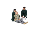 A Man And A Woman In Dark Green Healthcare Uniforms Assist An Elderly Woman Lying On The Winncare Mangar ELK With Airflo 24 
