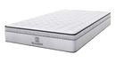 A Rejuvenyx Mattress Shown Mattress Shown At A Three-Quarter Angle. The Mattress Features A White Quilted Top, A Textured Gray Side Panel With The Rejuvenyx Brand Logo, And A Black Dotted Border Trim.