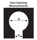 ActiveAid 101 Toilet Shower Chair Diagram Showing Seat Opening Measurements With Labeled Dimensions 