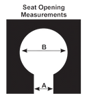 ActiveAid 285TR Shower Commode Tilt-In-Space Chair Diagram Showing Seat Opening Measurements With Labeled Dimensions 