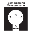ActiveAid 600 Shower Commode Chair Diagram Showing Seat Opening Measurements With Labeled Parts 