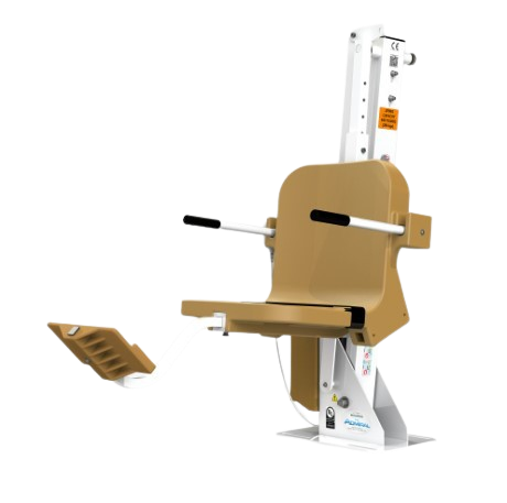 Aqua Creek Admiral Pool Lift Front View Tan And White Color