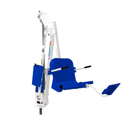 Aqua Creek Mighty 400 Pool Lift Blue And White Color Front View.