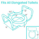 Blueprint Showing The Dimensions Of The Elongated Toilet Shape Model Of The Vive Health Toilet Seat Riser With Handles