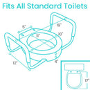 Blueprint Showing The Dimensions Of The Standard Toilet Shape Model Of The Vive Health Toilet Seat Riser With Handles