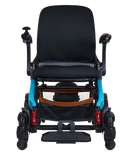 Center Front View Of The Golden Technologies Ally Pro Omnidirectional Electric Wheelchair Shown In Teal Color