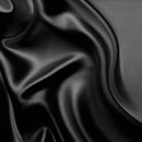 Close-Up View Of The Rize Home Silk Sleep Mask's Black Fabric With Folds