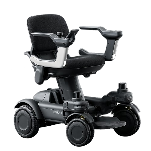Close Right Side View Of The STRUTT ev1 Smart Electric Mobility Vehicle With A Transparent Background