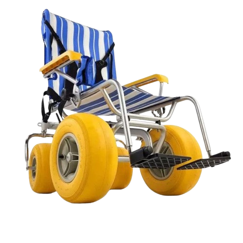 Close Up Bottom View Of The AccessRec TerraWheels All-Terrain Beach Wheelchair 