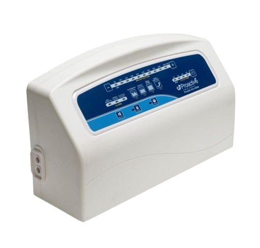 Close Up Front Left Side View Of The Control Unit For The Proactive Medical Protekt Aire 8000 Low Air Loss/Alternating Pressure Bariatric Mattress System
