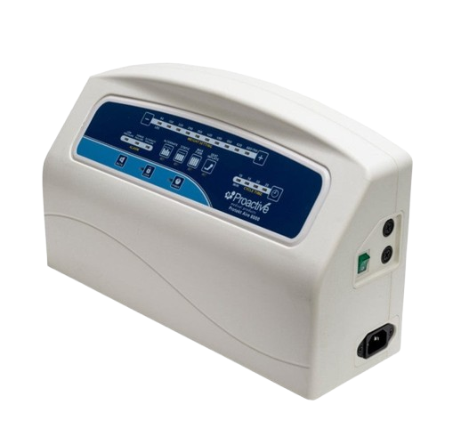 Close Up Front Right Side View Of The Control Unit For The Proactive Medical Protekt Aire 8000 Low Air Loss/Alternating Pressure Bariatric Mattress System