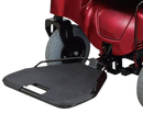 Close Up Front View Of The Merits Atlantis Heavy Duty Power Chair Footplate In Red Color