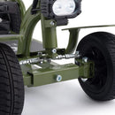 Close Up Front View Of The Reyhee EXO Electric Mobility Scooter Shown With The Green Frame