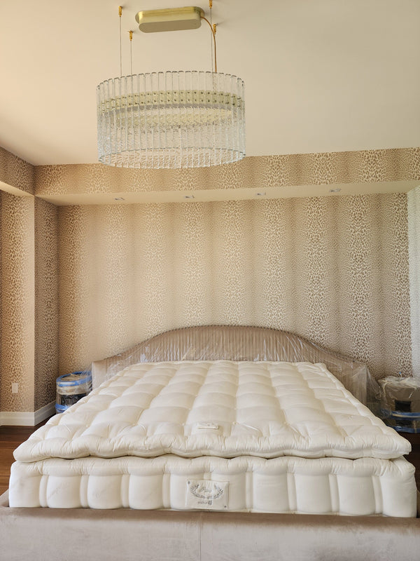 Close Up Overhead View Of The Eurolux Prive: The 10-Layer Luxury Mattress Crafted By Masters Shown On A Bed Frame In A Bedroom Setting