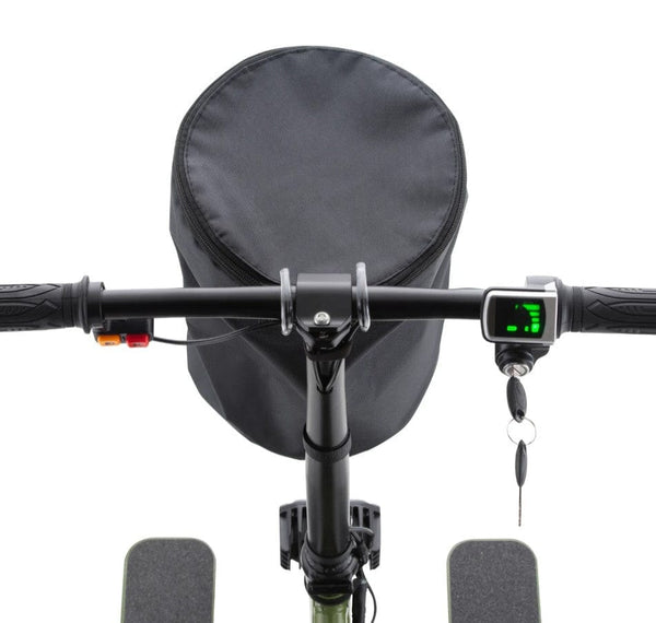 Close Up Overhead View Of The Front Basket For The Reyhee EXO Electric Mobility Scooter