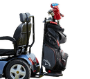 Close Up Right Side View Of The AFIKIM Afiscooter S4 Scooter Optional Golf Bag Holder