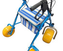Close Up Right Side View Of The AccessRec AccessWalk® All-Terrain Beach Rollator Shown In Blue And Black Color