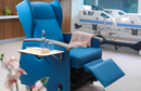 Close Up Right Side View Of The Nitrocare Aura 911 Chemotherapy Recliner Chair Shown In A Medical Setting