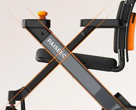 Close Up Side View Of The Sturdy Frame For The Paiseec W1 Lightweight 2‑in‑1 Electric Wheelchair
