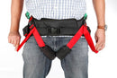 Close Up View Of A Man Wearing The Harness Belt For The TR Equipment Gate Bure Rise & Go