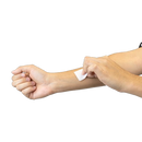 Close Up View Of A Person Applying The Dynarex Sterile Alcohol Prep Pads To Their Arm