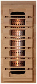 Close Up View Of One Of The Heaters For The Golden Designs Reserve Edition 4-Person Full Spectrum EMF Indoor Sauna With Himalayan Salt Bar | GDI-8040-03