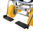 Close Up View Of The AccessRec TerraWheels All-Terrain Beach Wheelchair Leg Rests