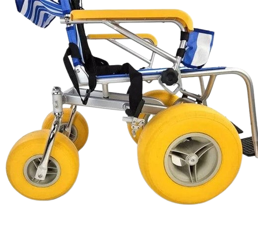 Close Up Side View Of The AccessRec TerraWheels All-Terrain Beach Wheelchair Wheels