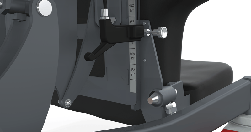 Close Up View Of The Accora Configura Advance Comfort Chair Seat Height Adjustability 