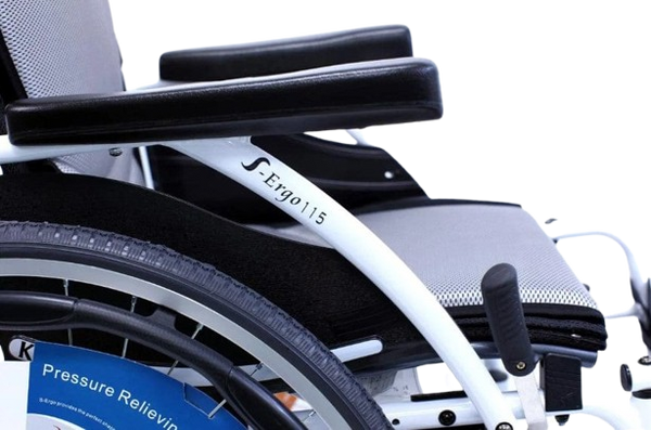 Close Up View Of The Armrests Of The Karman S-Ergo 115 Wheelchair Shown With White Frame