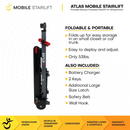Close Up View Of The Atlas Stair Climbing Wheelchair Lift Shown In The Folded Position With Text Foldable And Portable And Also Included