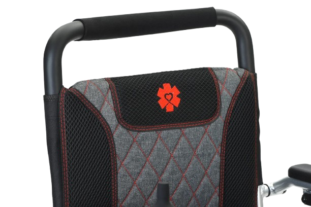Close Up View Of The Bangeran Pegasus Kids Pediatric Electric Wheelchair Backrest And Handle