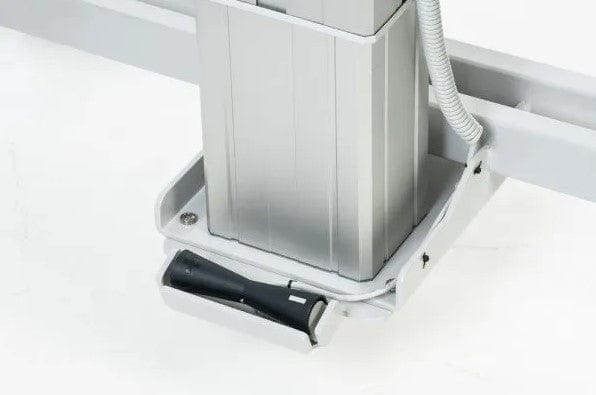 Close Up View Of The Base For The TR Equipment Battery Operated Bariatric Shower Trolley TR-3200