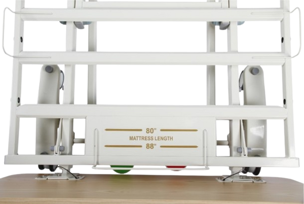 Close Up View Of The Bed Length Extension Adjustment For The Emerald Oasis Hi Low Adjustable Bed