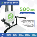 Close Up View Of The Bounce Back Fall Recovery Sit To Stand Patient Lift Highlighting Its 500 Pound Weight Capacity